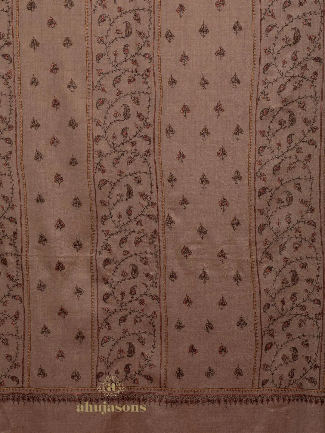 Classic Cashmina Shawl with Jaal Pattern in Beige