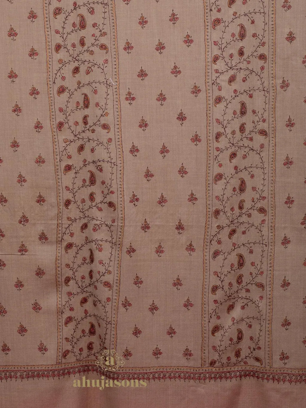 Elegant Cashmina Shawl with Jaal Pattern in Beige