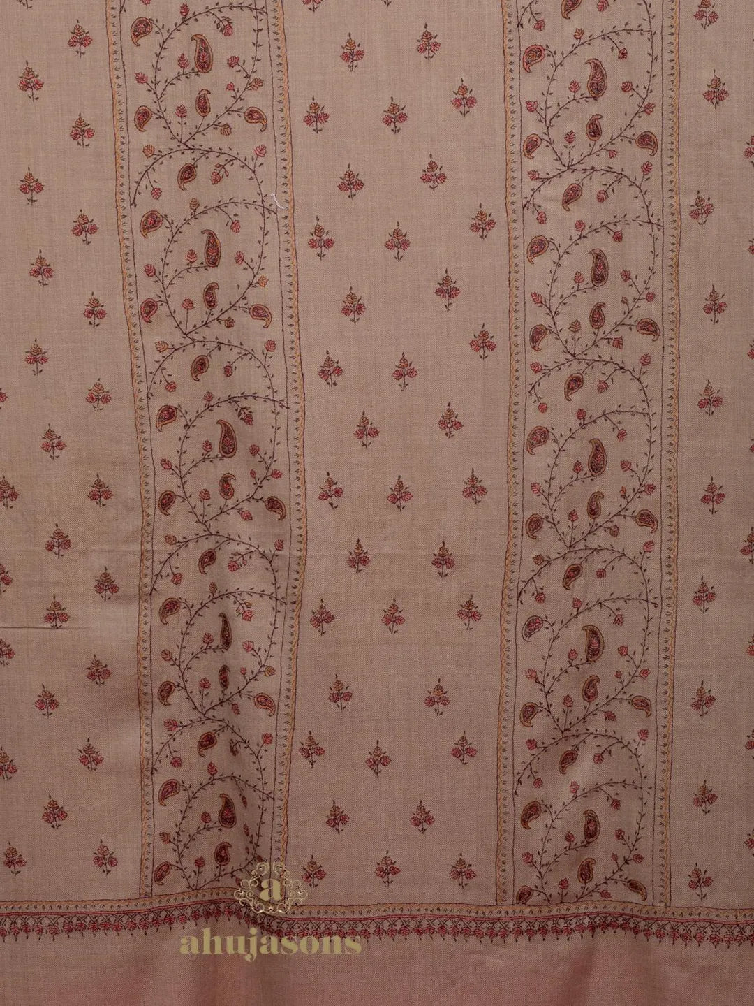 Elegant Cashmina Shawl with Jaal Pattern in Beige