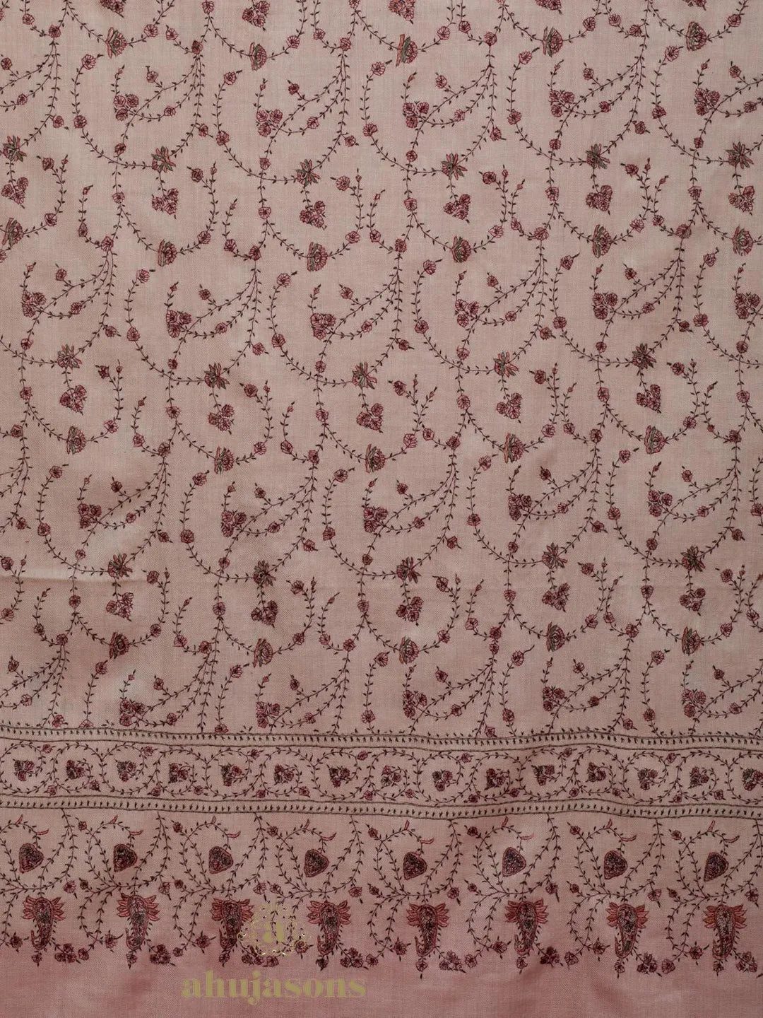 Elegant Cashmina Shawl with Jaal Pattern in Beige