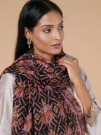 Elegant Handloom Pashmina Shawl Jama Embroidery in Black