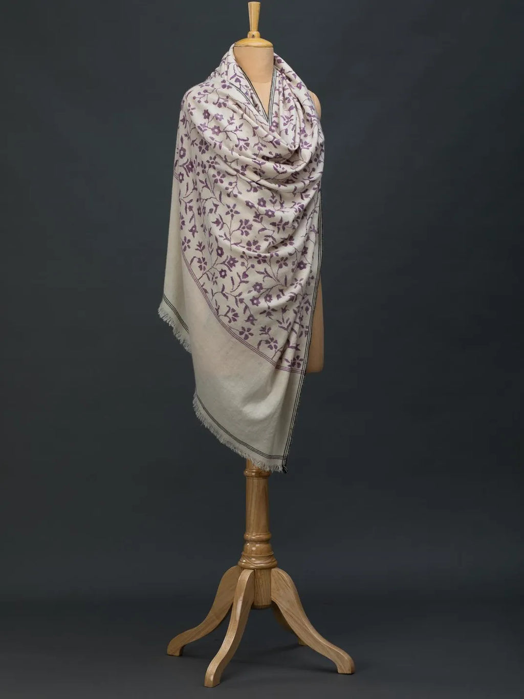 Classic Handloom Pashmina Shawl in White