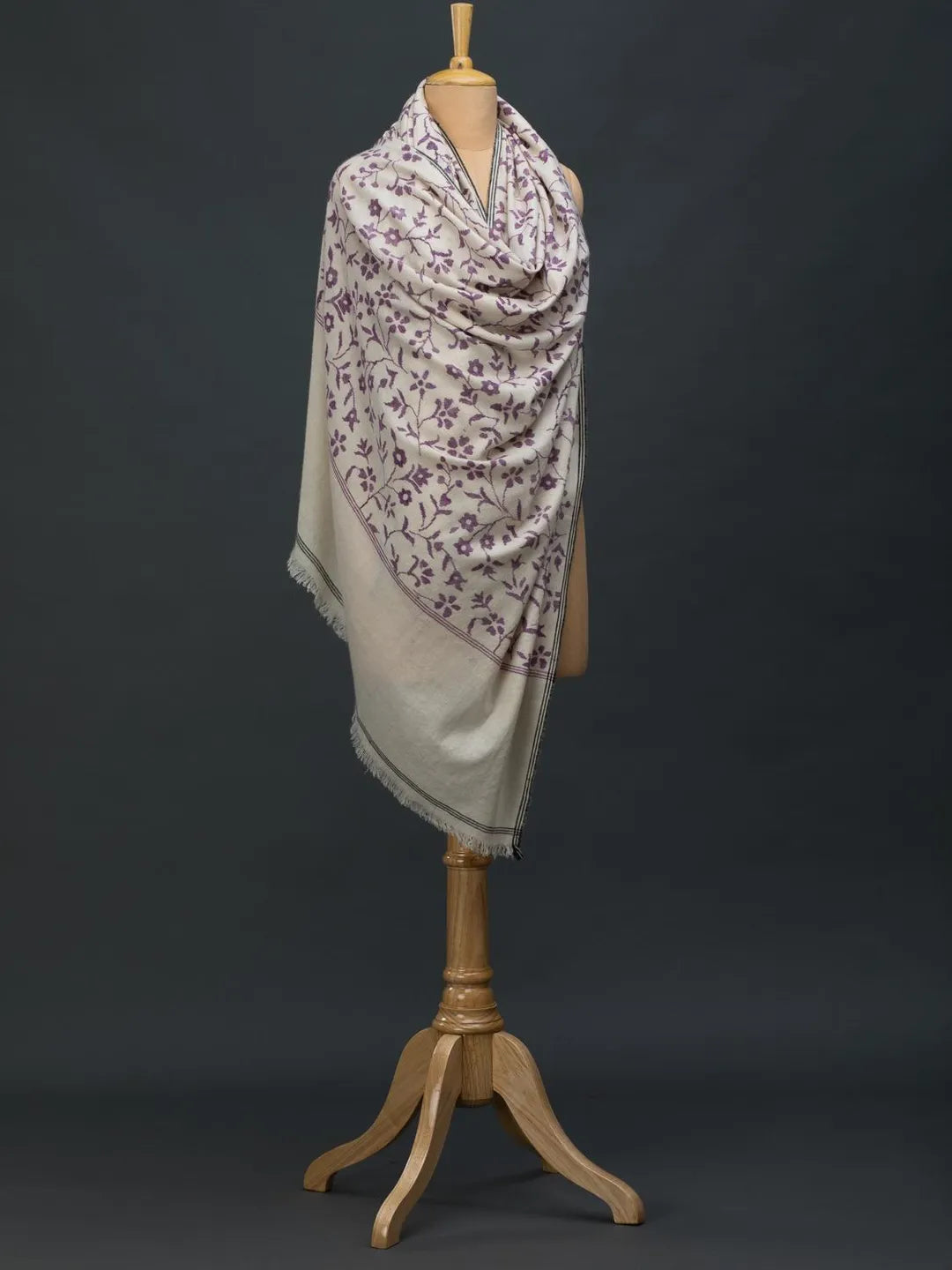 Classic Handloom Pashmina Shawl in White