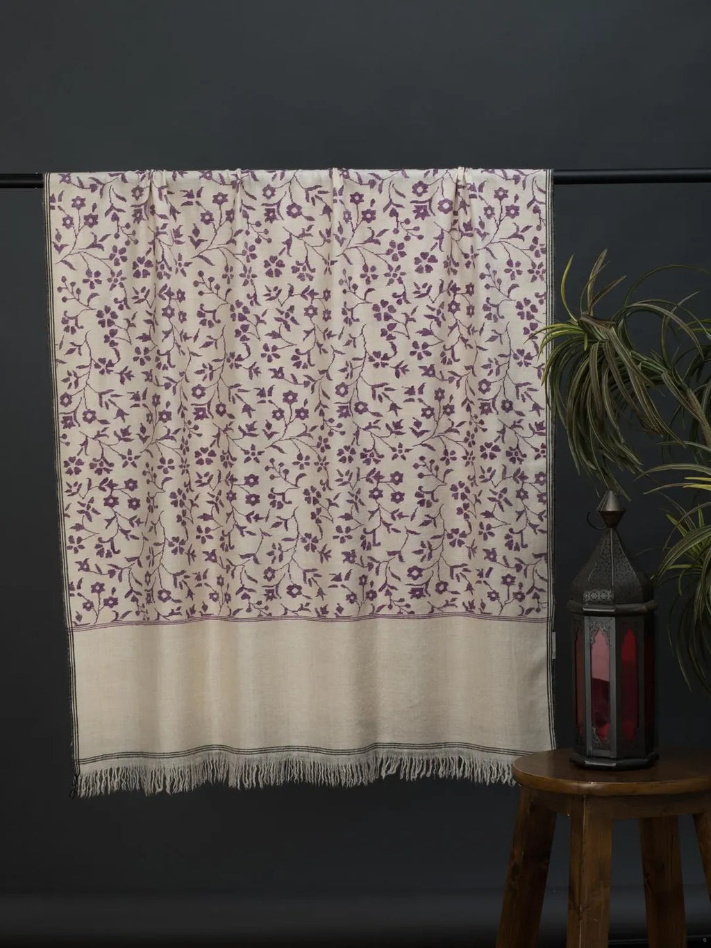 Classic Handloom Pashmina Shawl in White