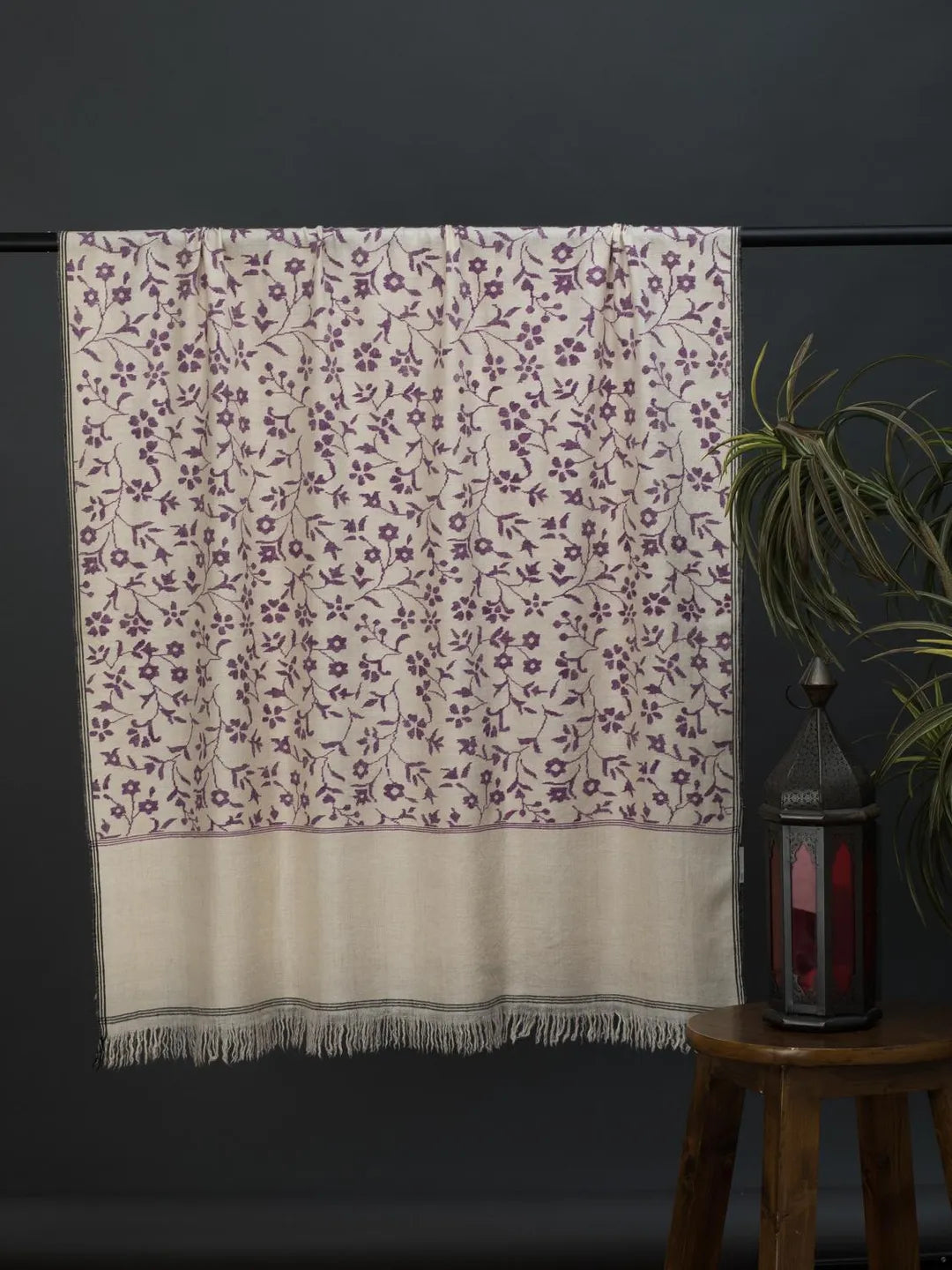 Classic Handloom Pashmina Shawl in White