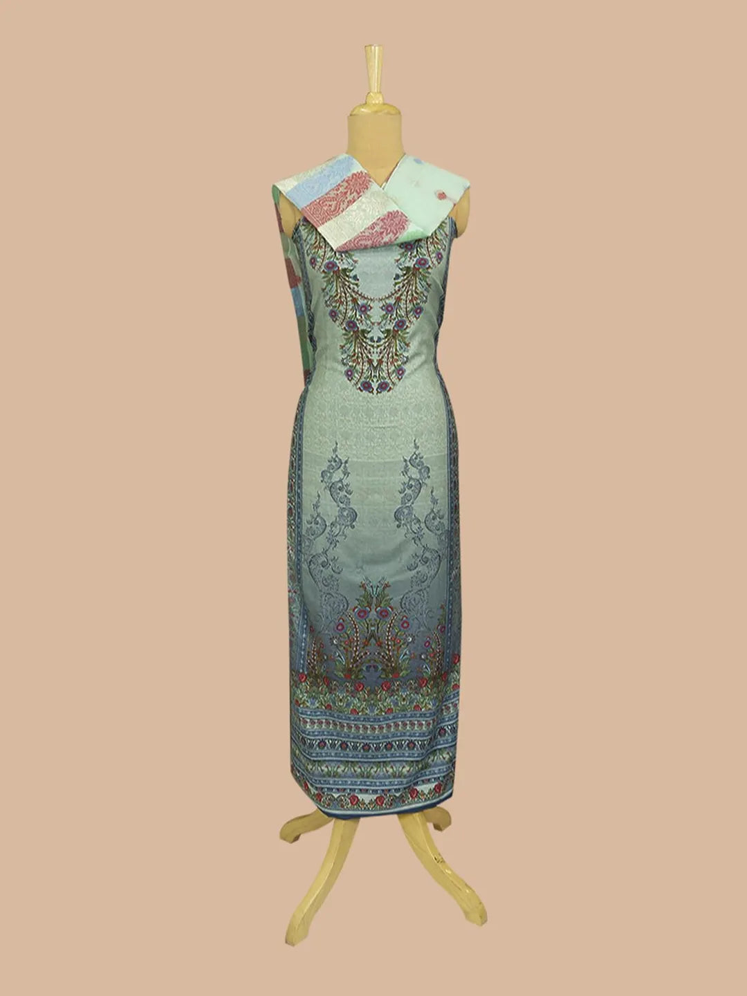 Artisan Sea Green & Sea Blue Mix   Cotton Suit Masterpiece