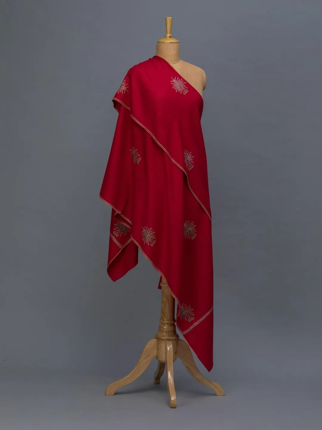 Classic Handloom Pashmina Shawl in Red