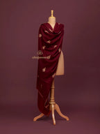 Elegant Cashmina Shawl with Booti Pattern in Maroon