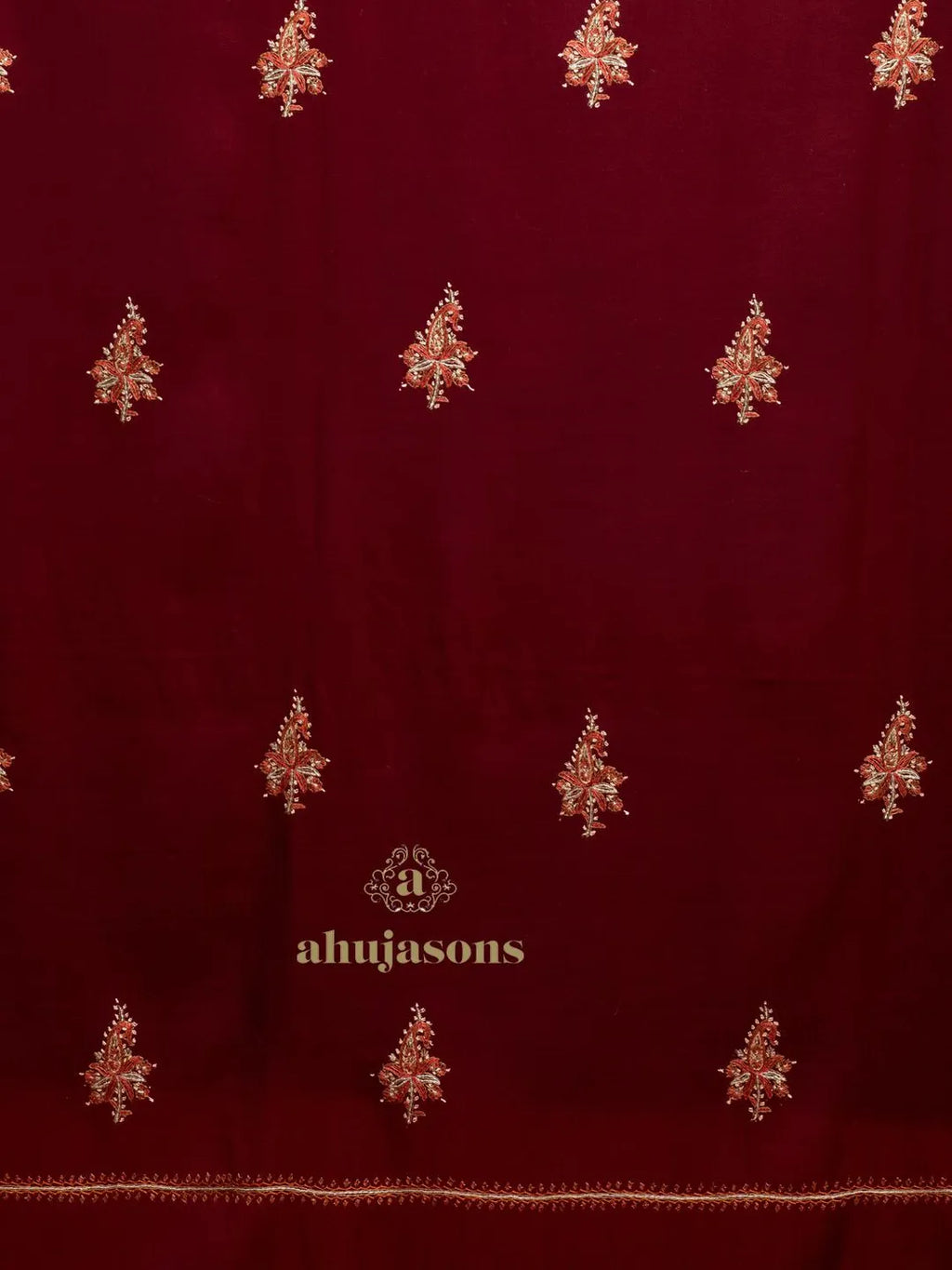 Elegant Cashmina Shawl with Booti Pattern in Maroon