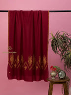Classic Cashmina Shawl with Palla Pattern in Maroon