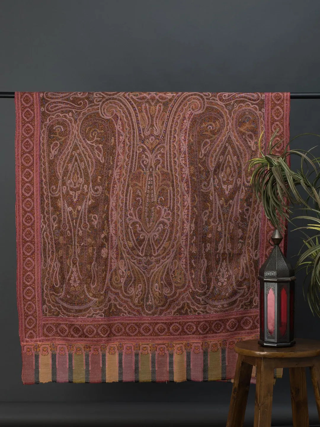 Classic Handloom Pashmina Shawl Jama Embroidery in Multi