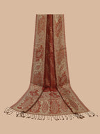 Casual Scarf with Scarf Pattern in Maroon & Beige