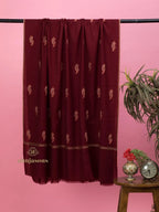 Elegant Cashmina Shawl with Booti Pattern in Maroon