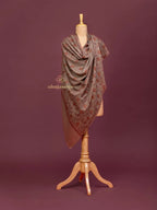Classic Cashmina Shawl with Jaal Pattern in Beige