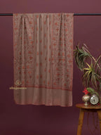 Classic Cashmina Shawl with Jaal Pattern in Beige