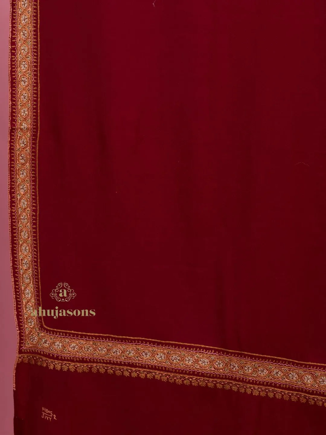 Classic Cashmina Shawl with Jama Pattern in Maroon