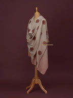 Elegant Cashmina Shawl with Booti Pattern in Beige