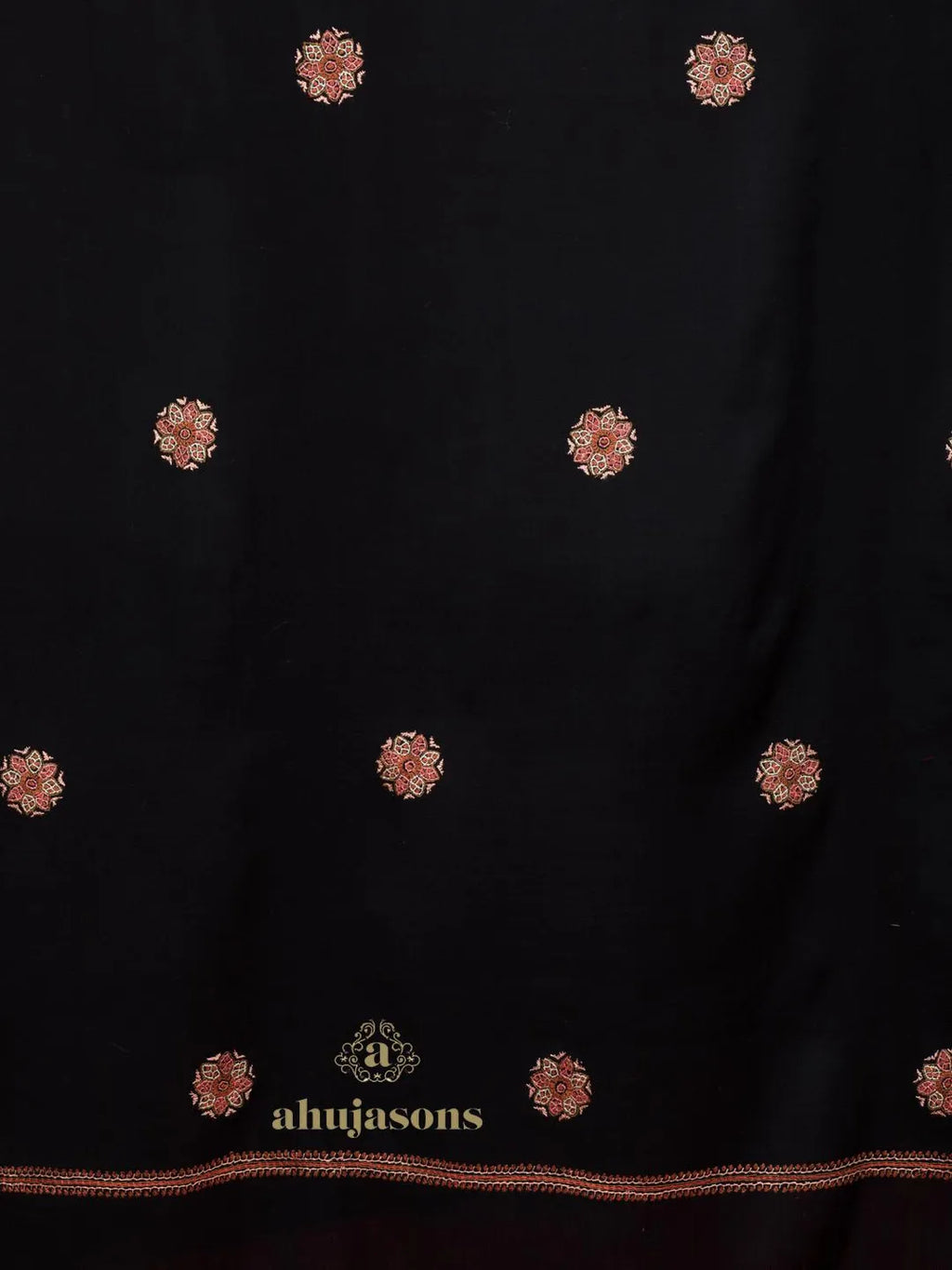 Classic Cashmina Shawl with Booti Pattern in Black