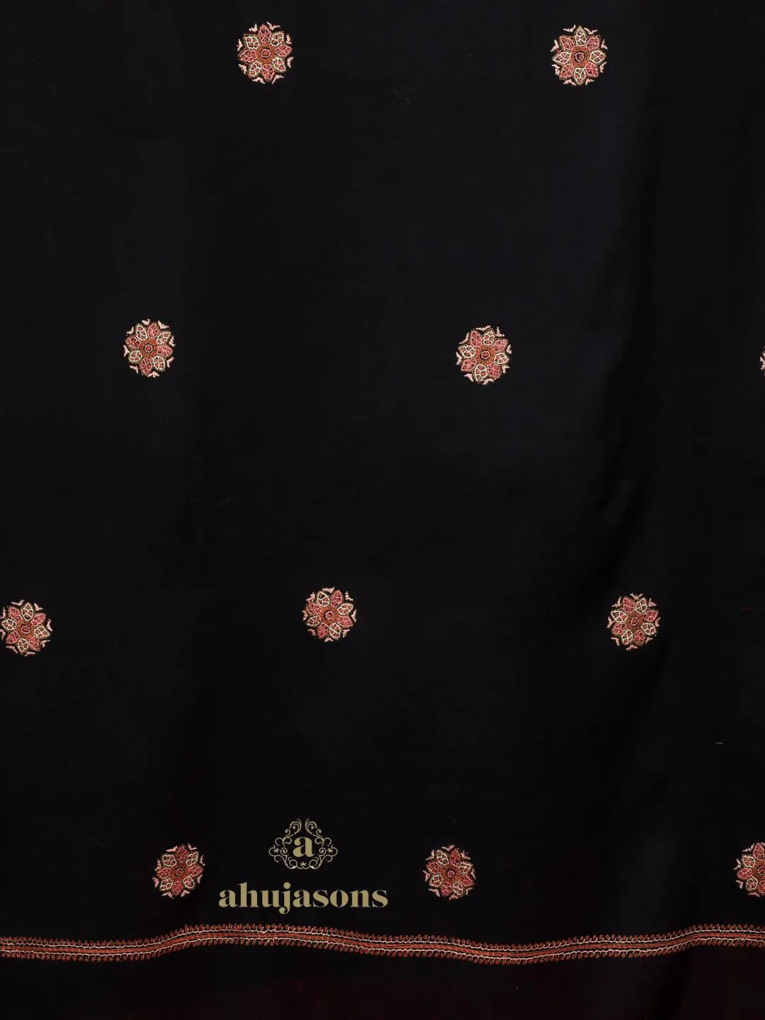 Classic Cashmina Shawl with Booti Pattern in Black