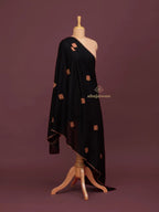 Classic Cashmina Shawl with Booti Pattern in Black