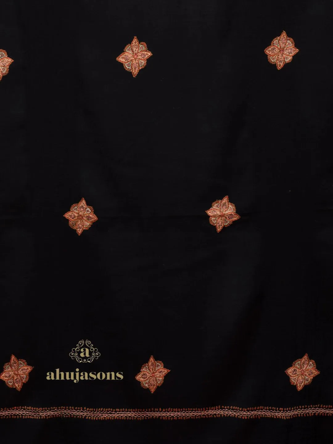 Classic Cashmina Shawl with Booti Pattern in Black