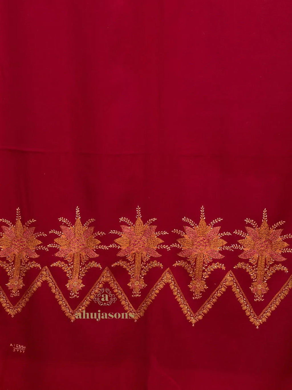 Classic Cashmina Shawl with Palla Pattern in Maroon