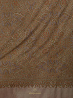 Elegant Handloom Pashmina Shawl Jama Embroidery in Beige
