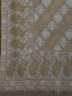 Elegant Handloom Pashmina Shawl Jama Embroidery in Beige