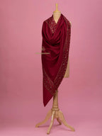 Classic Cashmina Shawl with Daur Pattern in Maroon