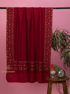 Classic Cashmina Shawl with Daur Pattern in Maroon