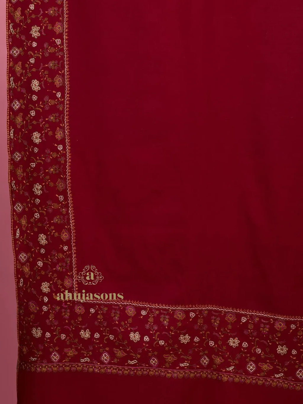 Classic Cashmina Shawl with Daur Pattern in Maroon