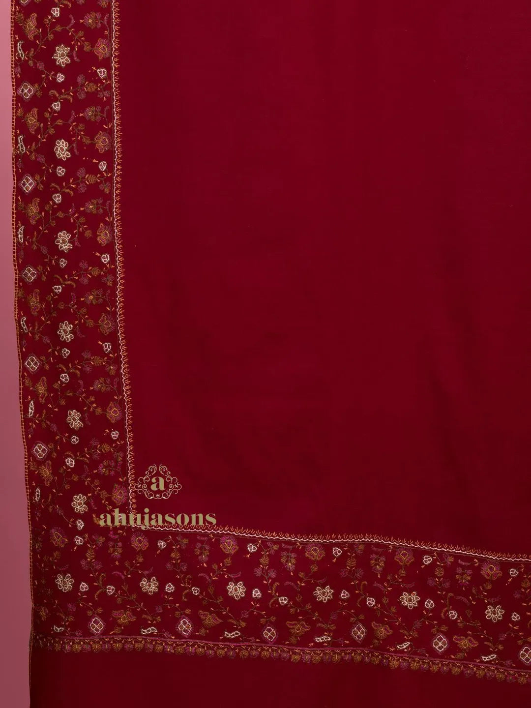 Classic Cashmina Shawl with Daur Pattern in Maroon