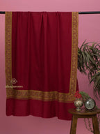 Elegant Cashmina Shawl with Daur Pattern in Maroon