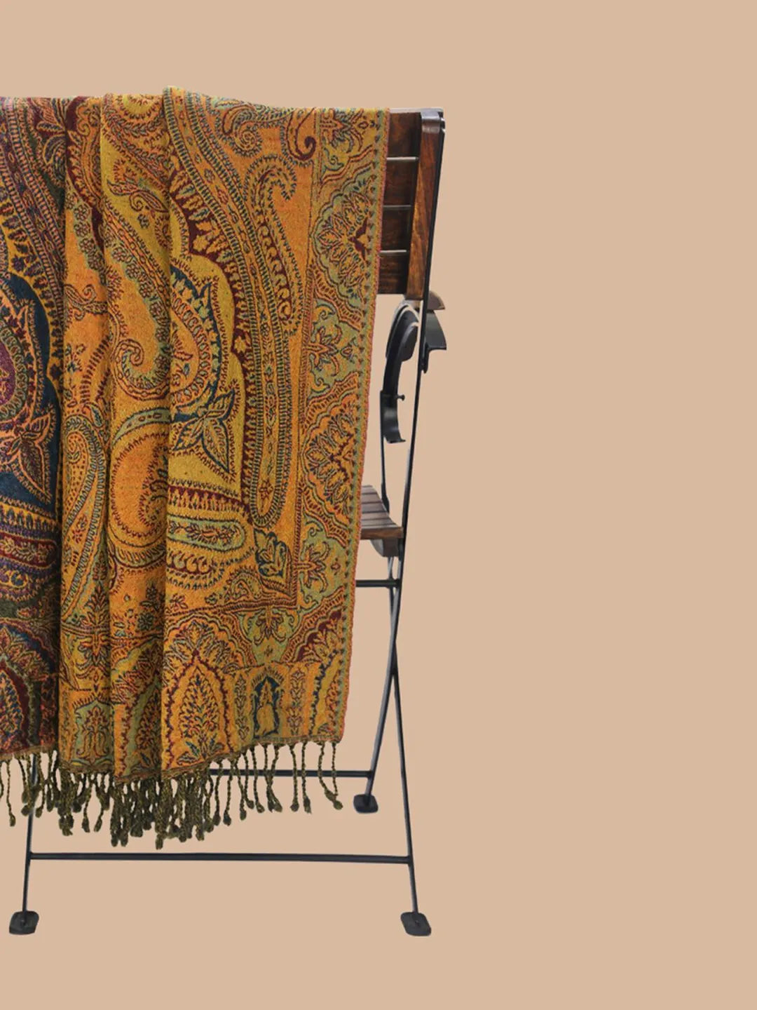 Artisanal Throws Decorative Weave with Jacquard Jamawaar Pattern in Multi Colour