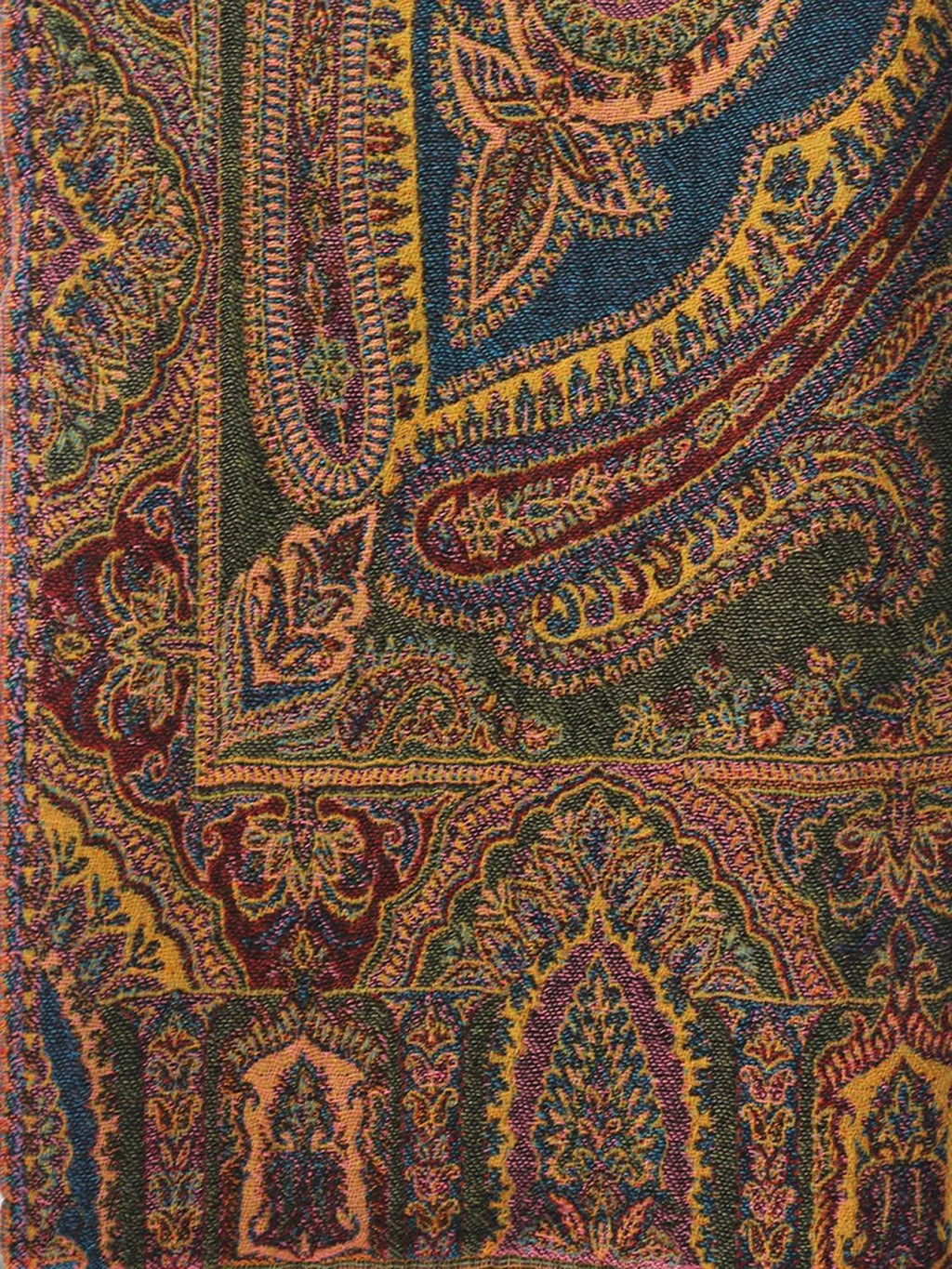 Artisanal Throws Decorative Weave with Jacquard Jamawaar Pattern in Multi Colour