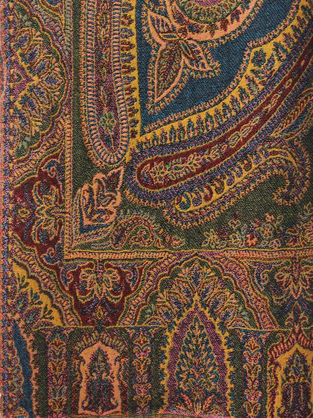 Artisanal Throws Decorative Weave with Jacquard Jamawaar Pattern in Multi Colour