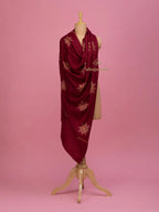 Classic Cashmina Shawl with Booti Pattern in Maroon