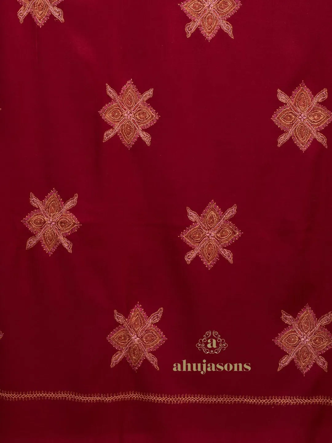 Classic Cashmina Shawl with Booti Pattern in Maroon
