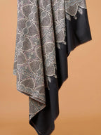 Elegant Handloom Pashmina Shawl Jama Embroidery in Grey