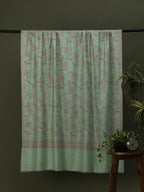 Classic Handloom Pashmina Shawl Jama Embroidery in Mint Green