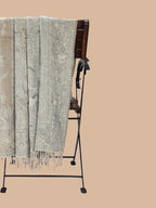 Artisanal Throws Decorative Weave with Reversible Throw Pattern in Beige