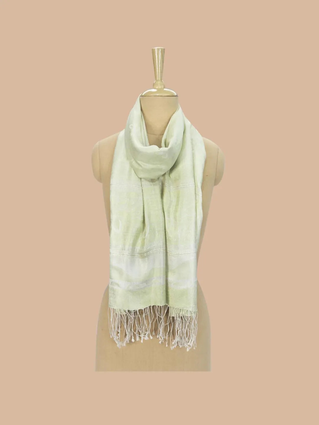 Casual Scarf with Jacquard Pattern in Moss Green