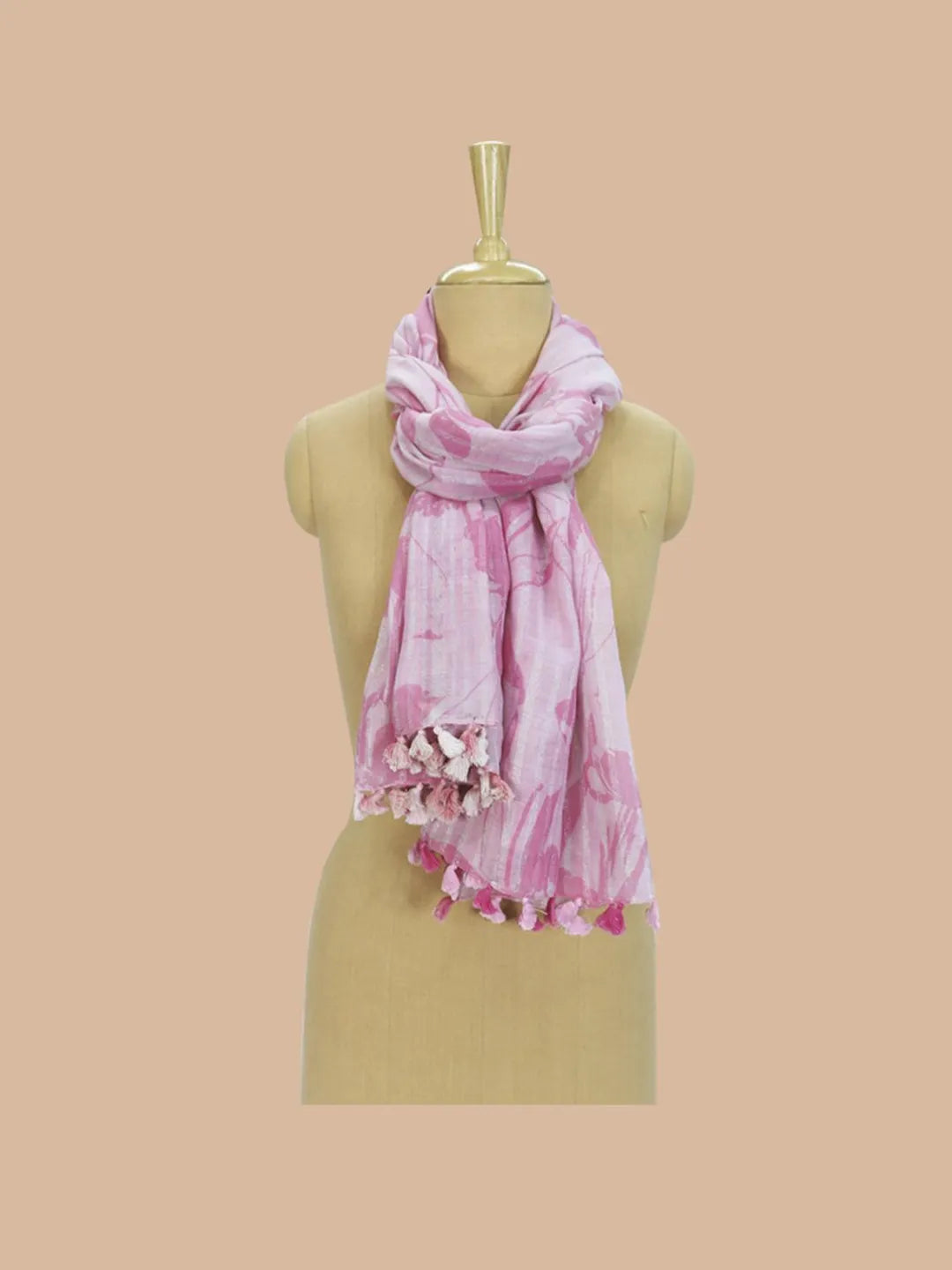Casual Scarf with Printed Pattern in Pink