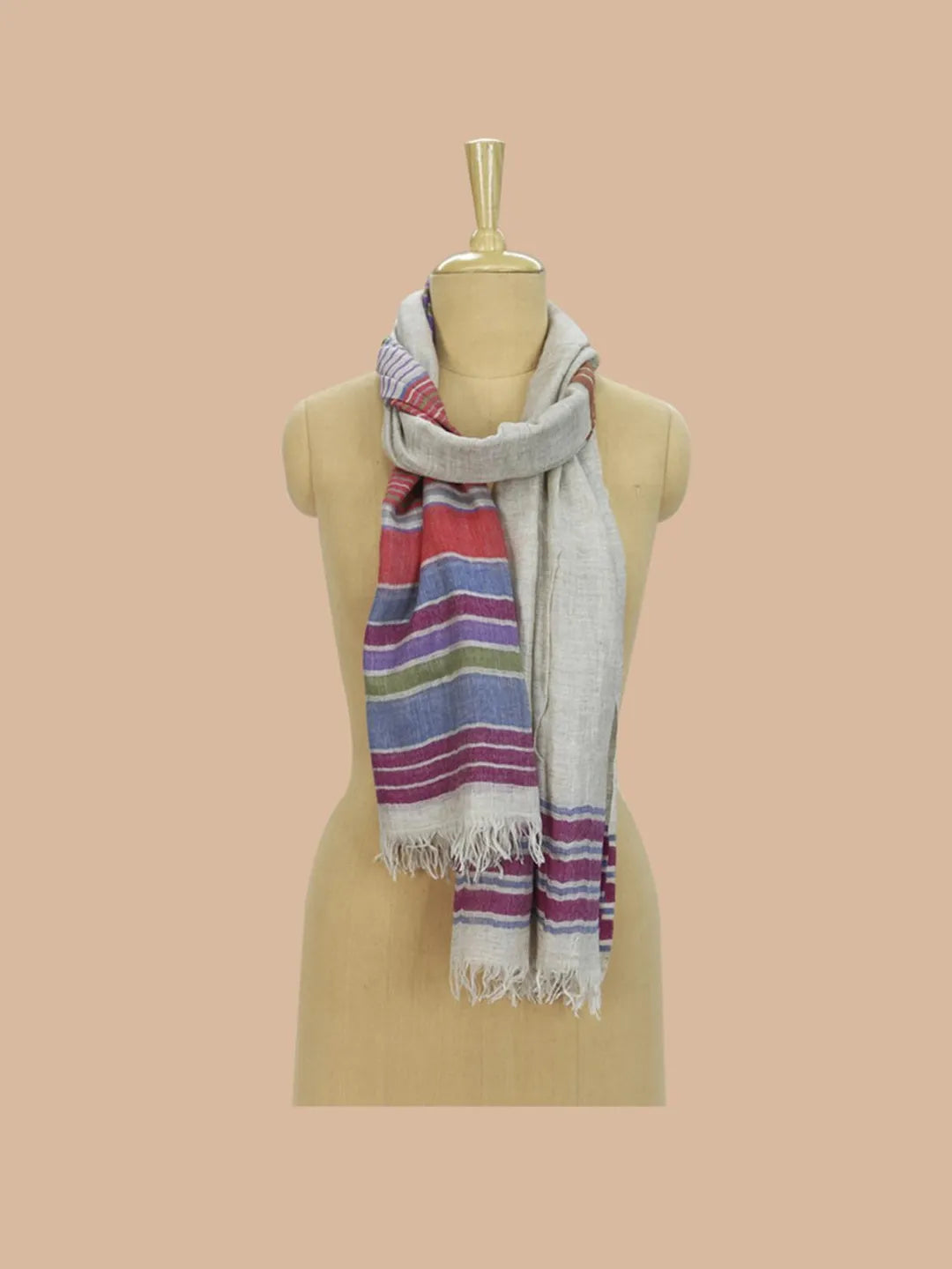 Casual Scarf with Jacquard Pattern in Grey