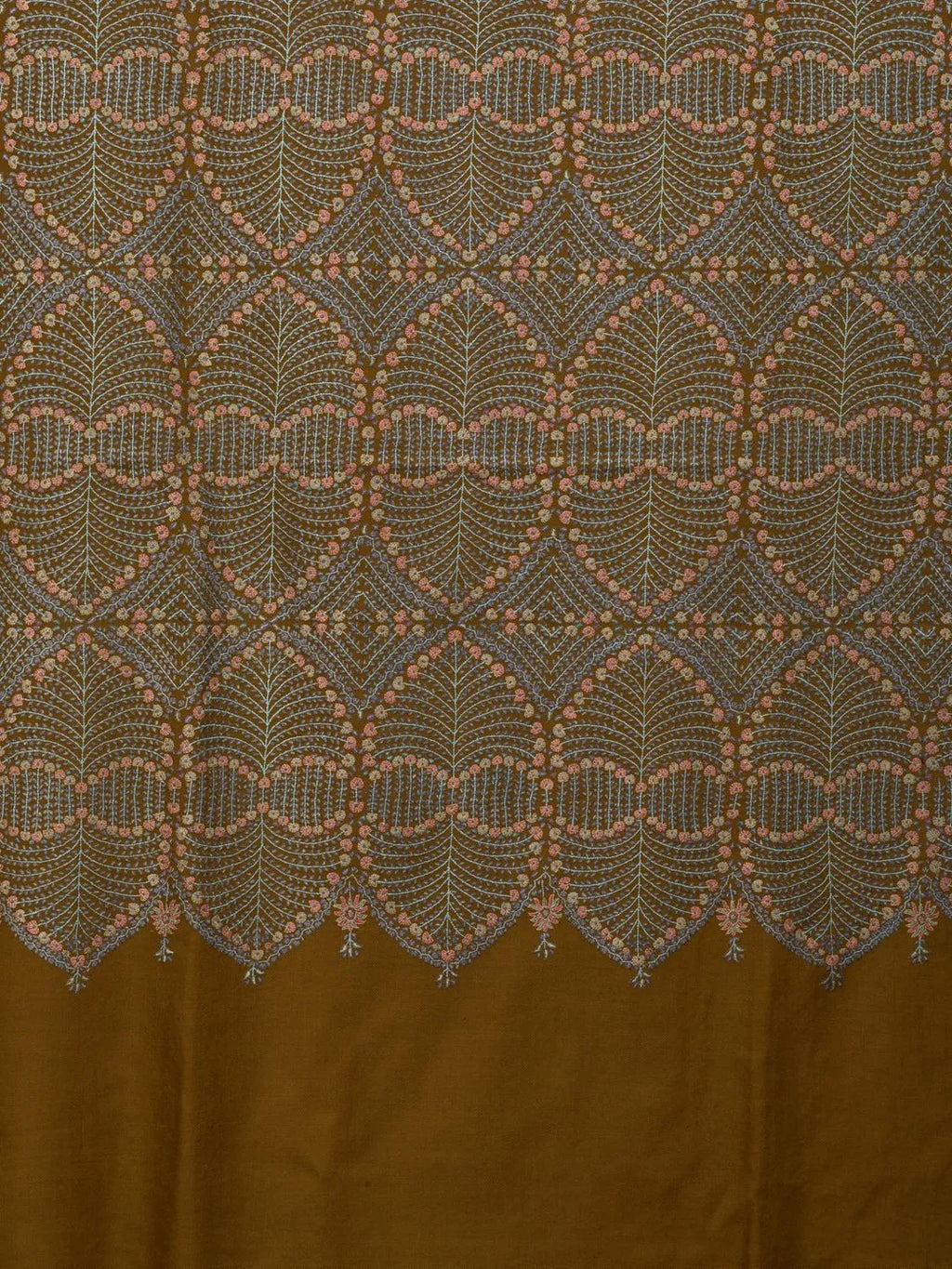 Classic Handloom Pashmina Shawl Jama Embroidery in Yellow