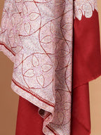 Elegant Handloom Pashmina Shawl Jama Embroidery in Maroon