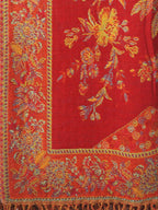 Cosy Throws Decorative Weave with Jacquard Jamawaar Pattern in Red