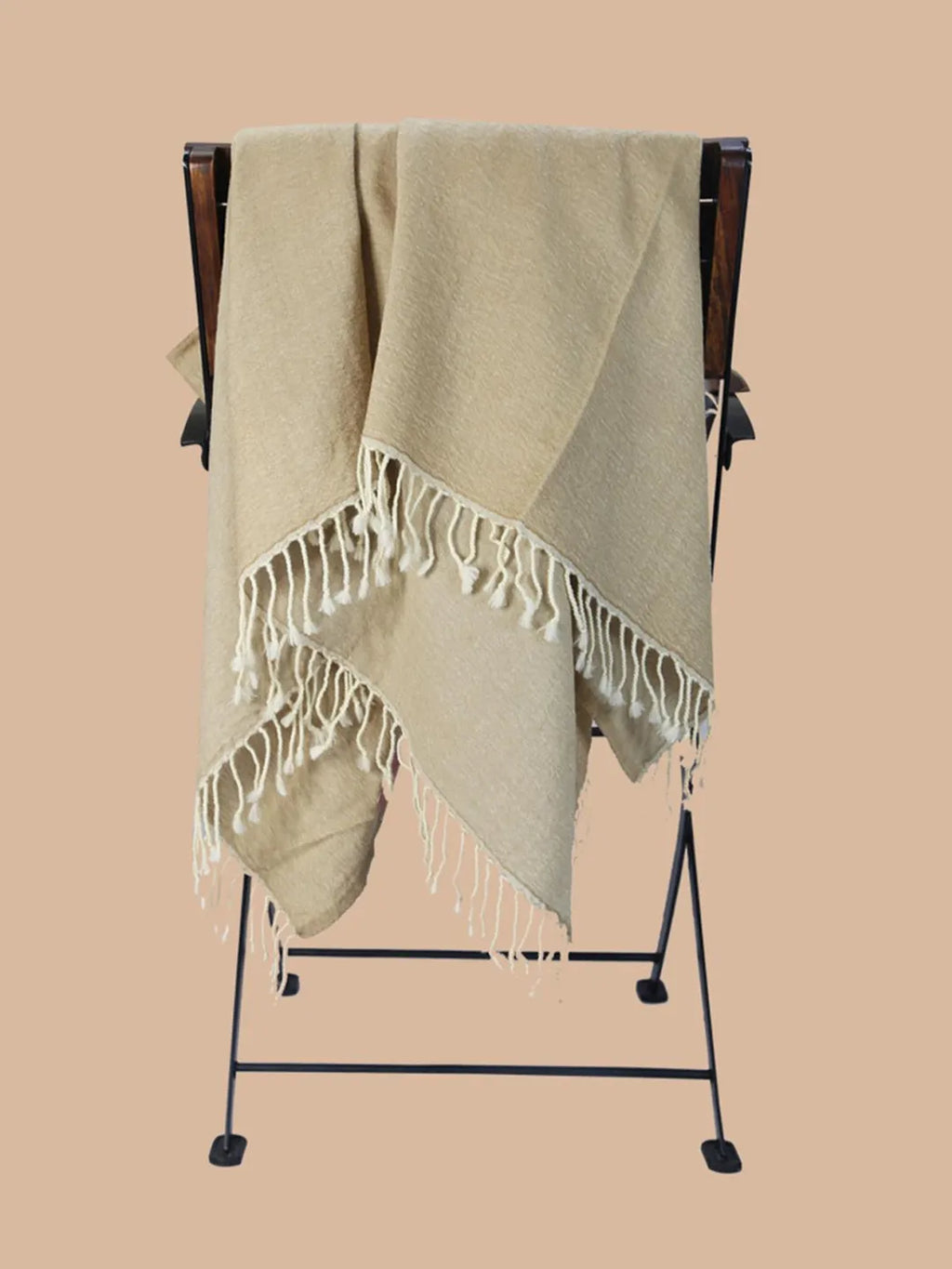 Decorative Throws Decorative Weave with Reversible Throw Pattern in Beige