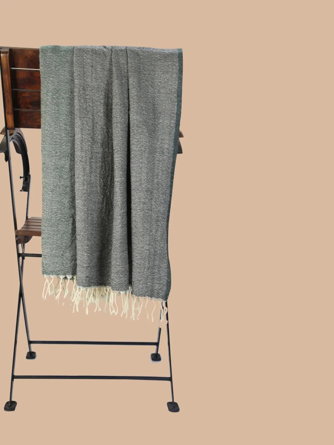 Artisanal Throws Decorative Weave with Reversible Throw Pattern in Gray