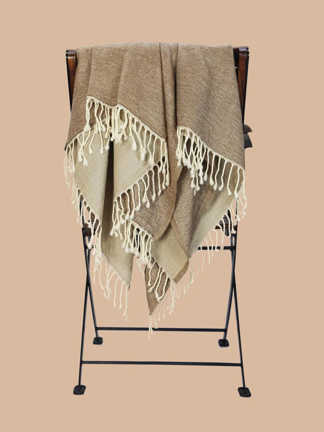 Artisanal Throws Decorative Weave with Reversible Throw Pattern in Brown